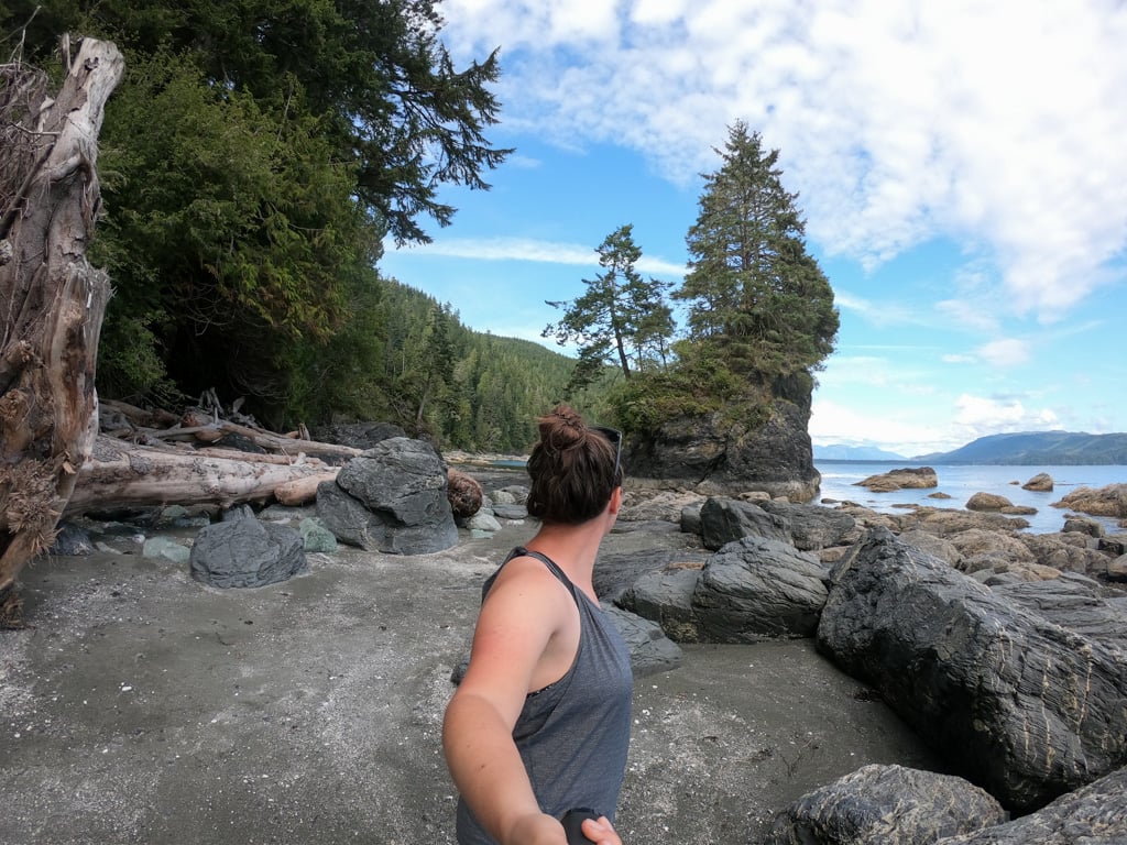 A hiker on the West Coast Trail