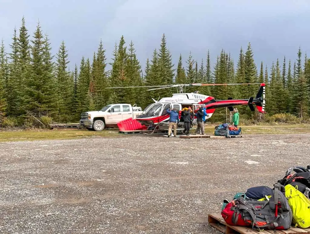 Helicopter loading at the Mount Shark Helipad